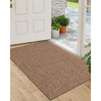 Indoor Ultra Thin Door Mat, Non-Slip Rubber Backing, Stain-Resistant Low-Profile Welcome Mat for Entryway