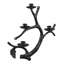 Porte-bougie branche d'arbre, fonte noire 14 po, peut contenir 3 bougies