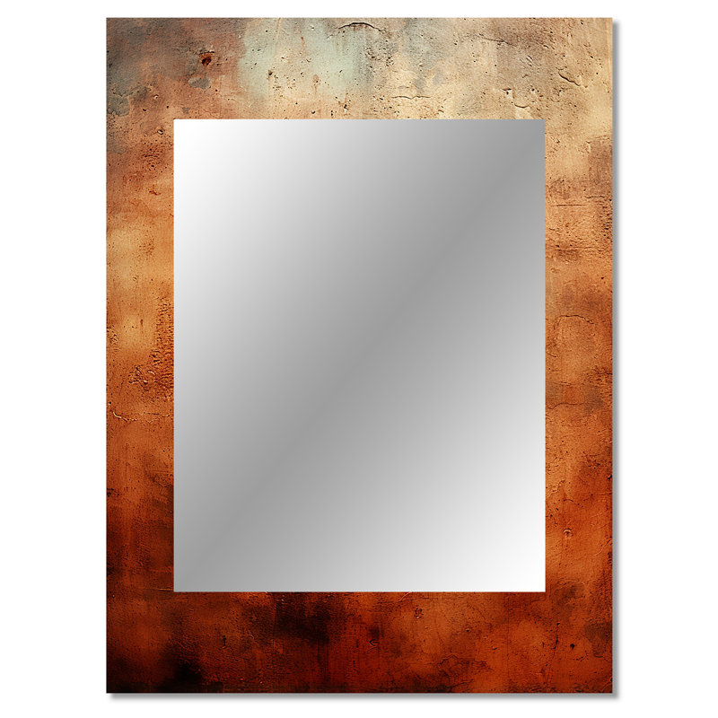 Art abstrait orange chaos de feu I - art abstrait, miroir mural, 40 po x 30 po