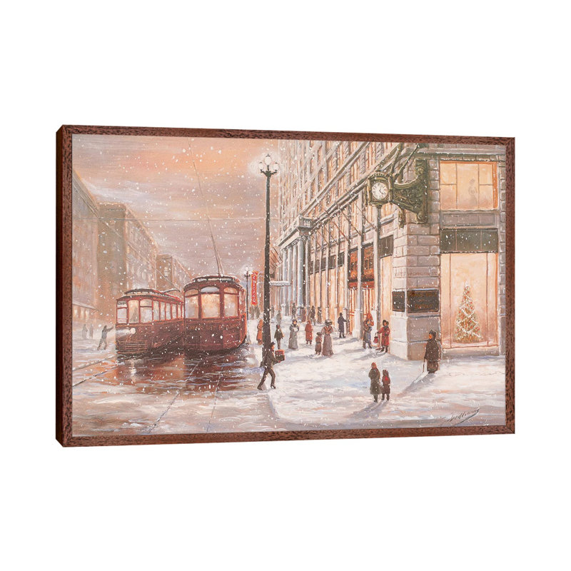 Marshall Fields, A Bygone Era by Jim Williams - Wrapped Canvas Painting, 101.6 cm H x 66.04 cm W, Classic Brown Wood Framed