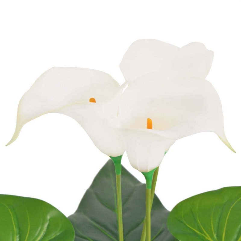 Faux Flowering Plant in Pot, White, 45cm H