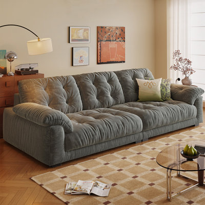 Gray Chenille Modular Sofa cushion Fourseat