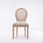 Ensemble de 2 chaises de salle à manger style français à structure ovale et dossier en bois massif, crème