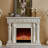 Beige Solid Wood Electric Fireplace-376854361