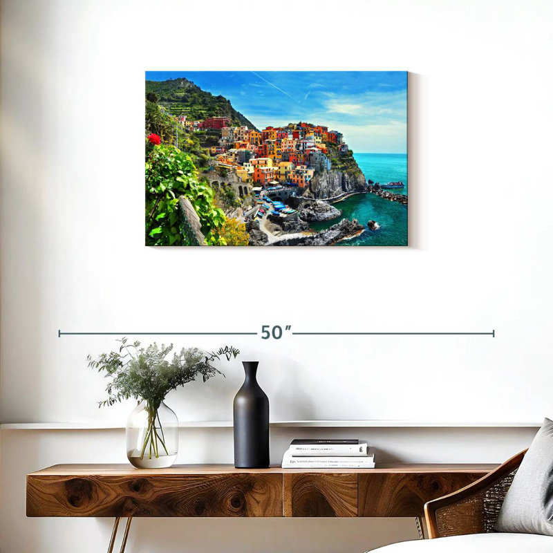 Ravi, ville de Manarola en Italie, H 20 po x l 30 po
