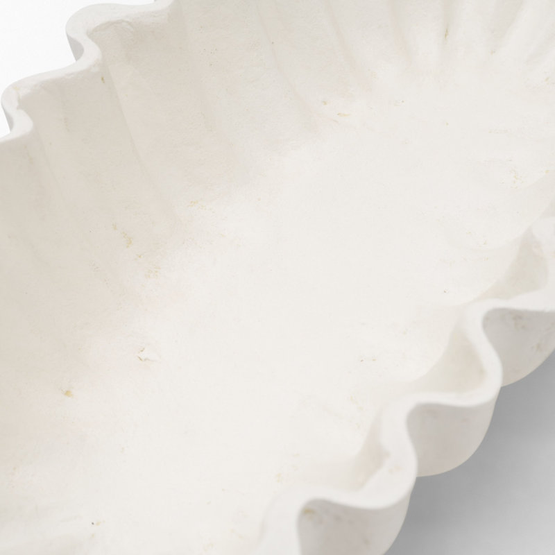 Grand bol rond en papier mâché Camelia, 15.5L x 8.0W x 4.3H, White