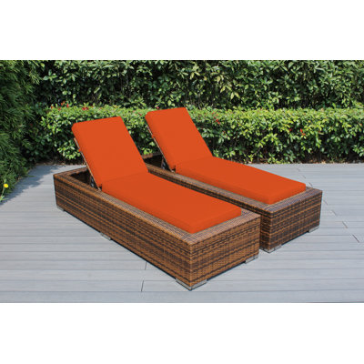 Chaise longue d'extérieur en osier Billyjo - sans assemblage