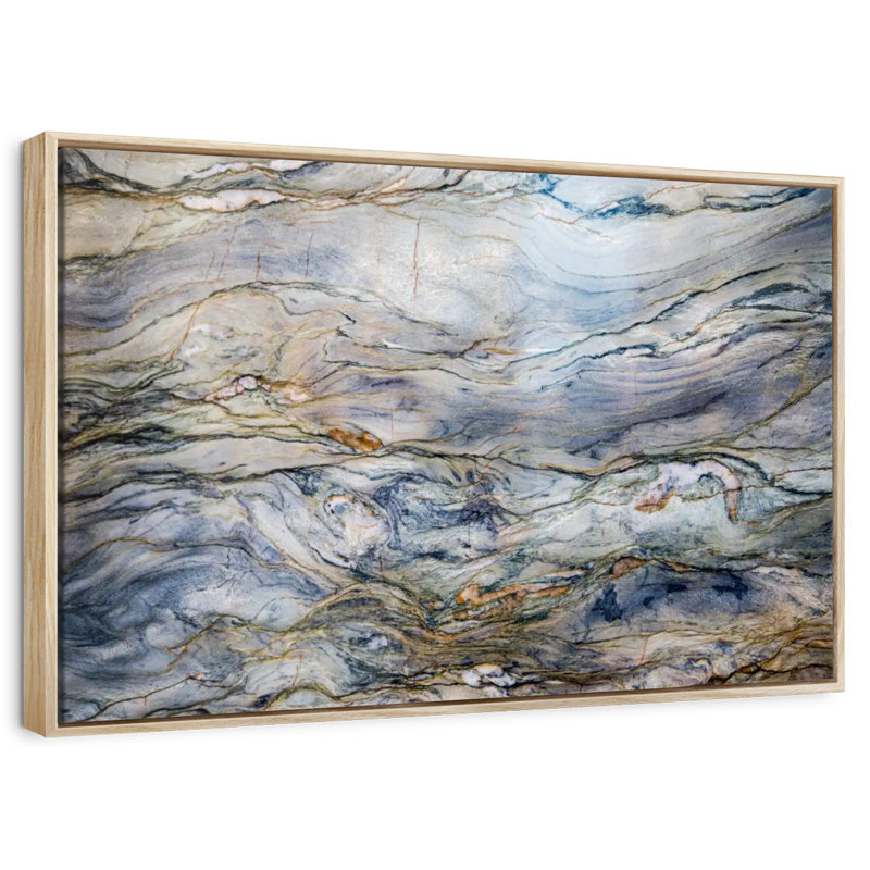 Texture marbre Bublitz, Cadre flottant en bois naturel, 40 po x 27 po