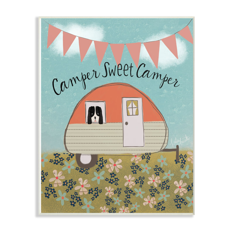 « doux camper », art textuel, Plaque murale, H 15 po x l 10 po x P 0,5 po