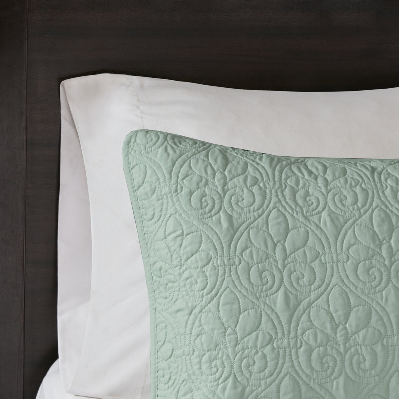 Seafoam Twin Reversible Microfiber Quilt Set