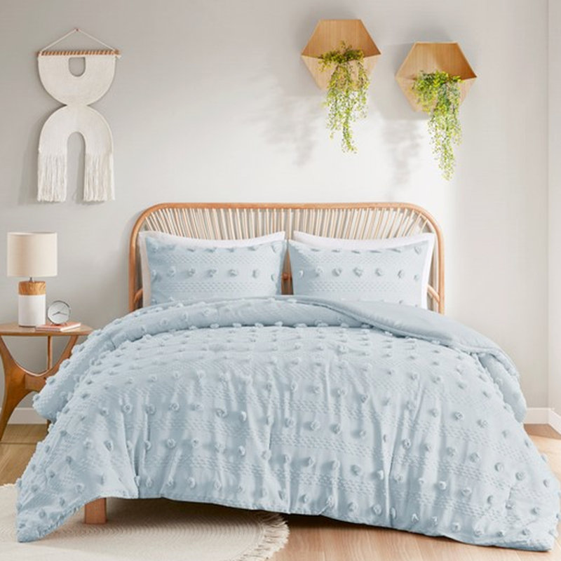 Literie bleue pour très grand / très grand lit, Bleu, Édredon pour très grand lit + 2 taies décorativ