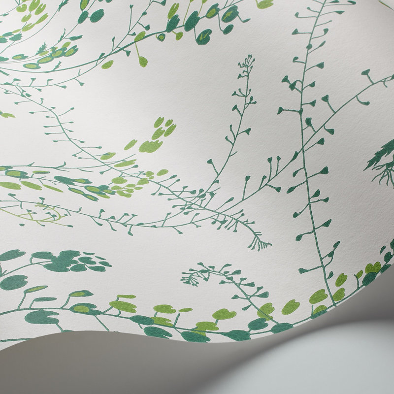 Boråstapeter Bladranker Wallpaper, Green/White