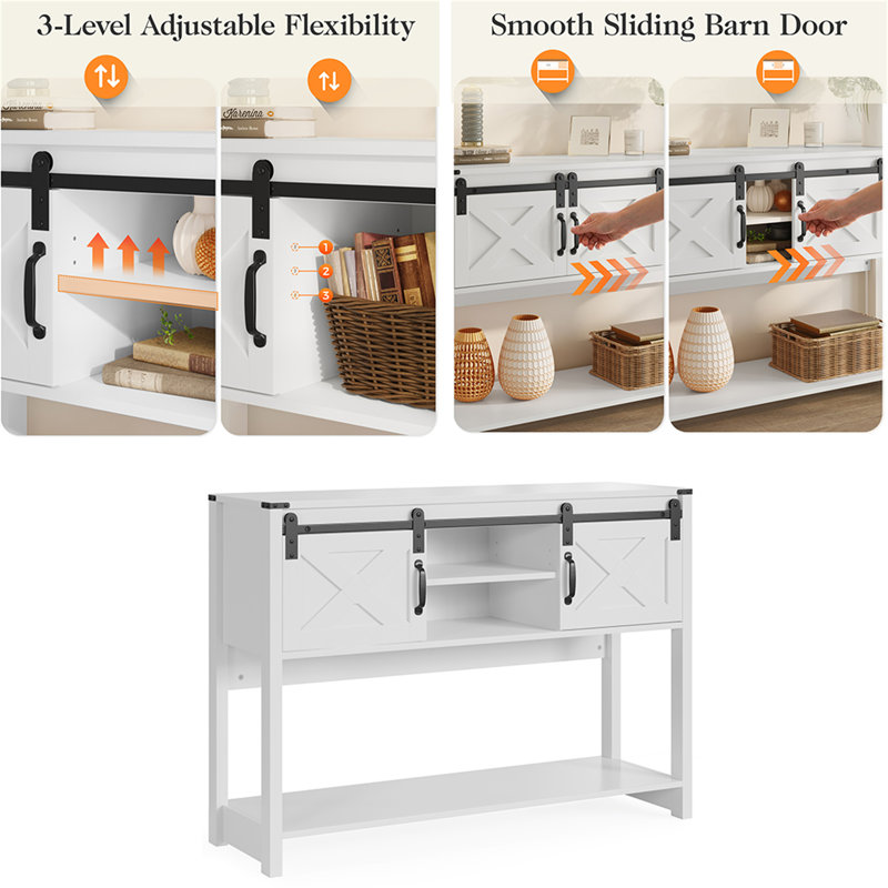  Console Table With Sliding Barn Door