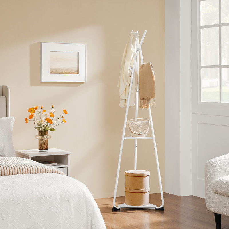 Metal Freestanding 6 - Hook Coat Rack, White