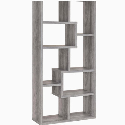 Bibliothèque à 7 tablettes, gris