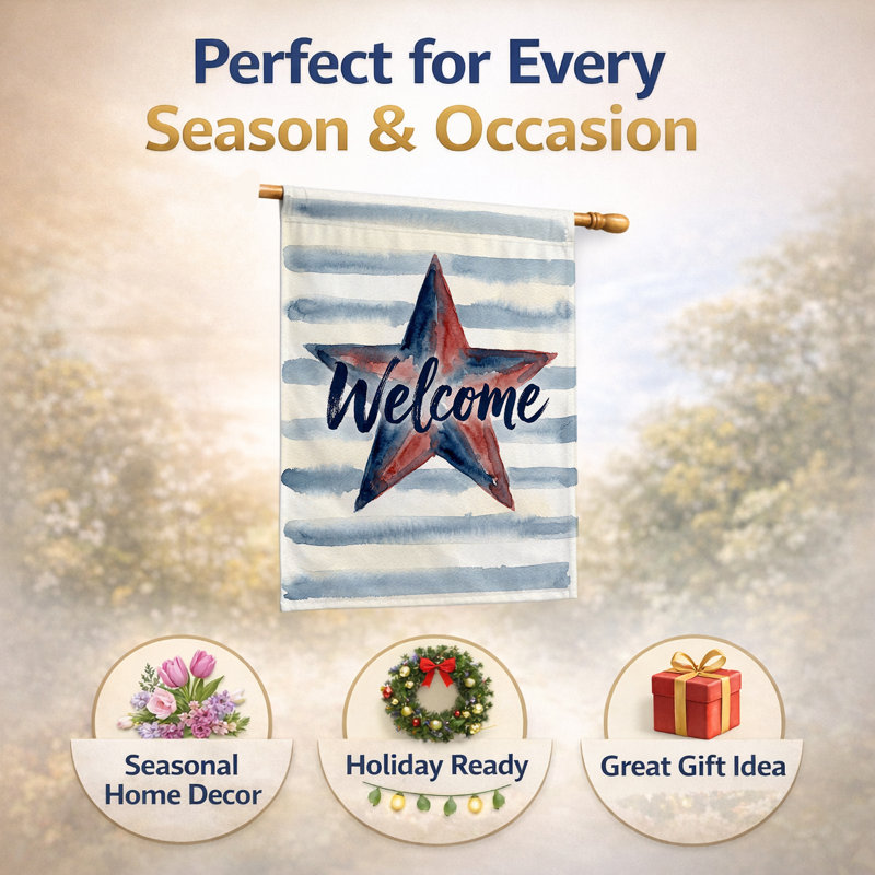 Drapeau Americana Star Welcome House, House Size, Americana Star