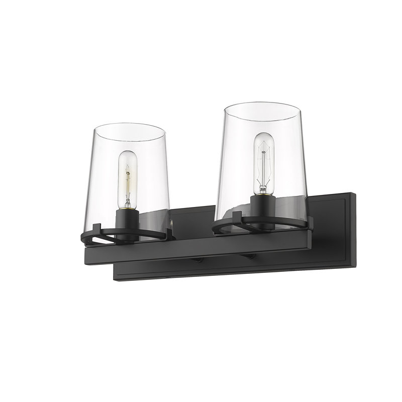 Éclairage pour salle de bain à intensité variable 2 lumières Ahmaud, Noir mat