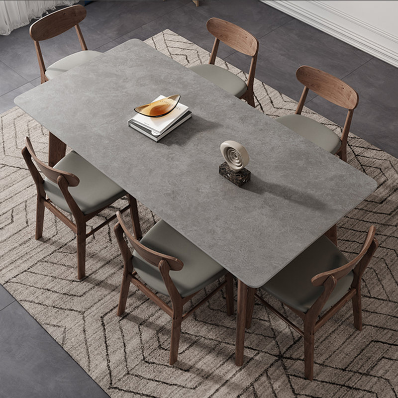 Table en frêne moderne et élégance moderne avec chaises en chêne, 9