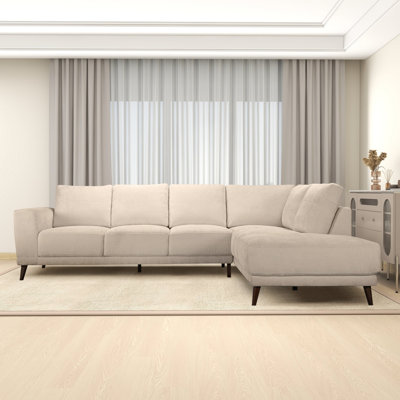 Cream Sectional Sofa With Ottoman