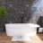 71'' Freestanding Soaking Solid Surface Bathtub in Matte White