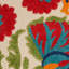 Tapis ivoire, rouge et vert < motif floral pour l'intérieur et l'extérieur Eaglin-2020216521
