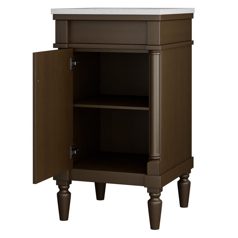 Meuble-lavabo simple 19 po avec plateau en pierre reconstituée, Brun