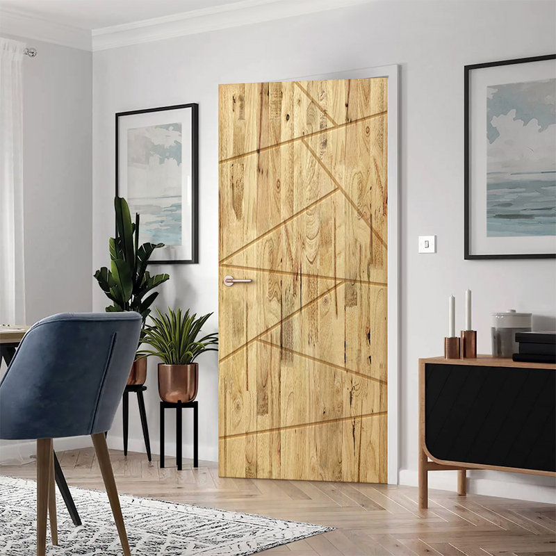 Porte standard à panneaux de bois de pin, Chêne vieilli, 42 po x 80 po