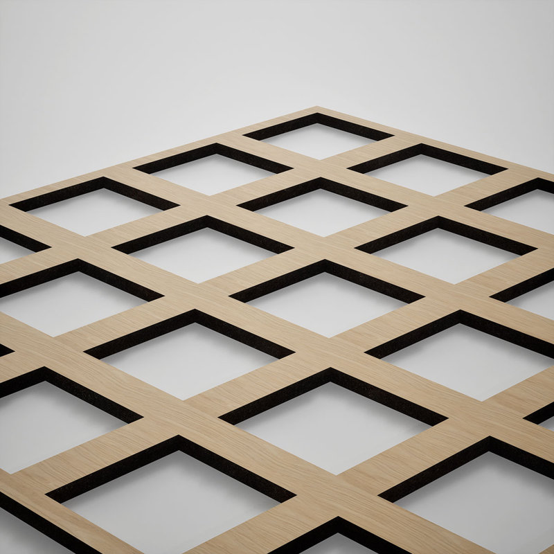Manchester Decorative Fretwork Wood Wall Panels, Medium, 15 3/8"W x 15 3/8"H x 3/8"T, White Oak
