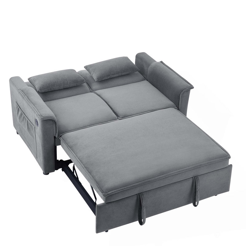 Canapé-lit convertible en tissu Modern, Gris