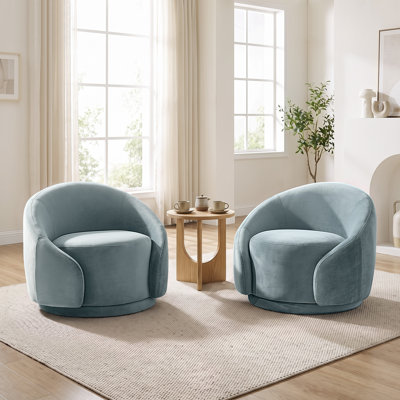 Fauteuil demi-tonneau pivotant de 34,25 po Blaklee