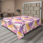 Mauve, rose pâle et moutarde / motif floral