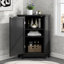 Armoire de salle de bain, armoire de rangement de coin triangulaire avec tablette réglable, armoire de style moderne pour salle de bain