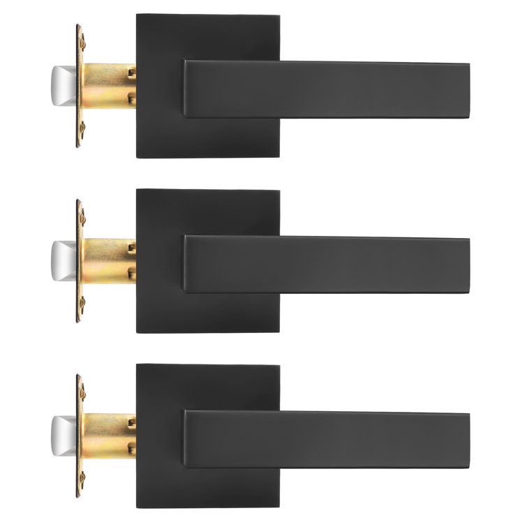 Passage Door Lever with Square Rosette Heavy Duty Solid Levers