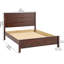 Structure de lit en bois de pin massif Timbercrest avec garniture de protection, lit plateforme de la chambre principale de style campagne moderne, base de support à lattes robuste, aucun sommier nécessaire, 2 couleurs, 3 tailles de style haut de gamme-123297193-123418554