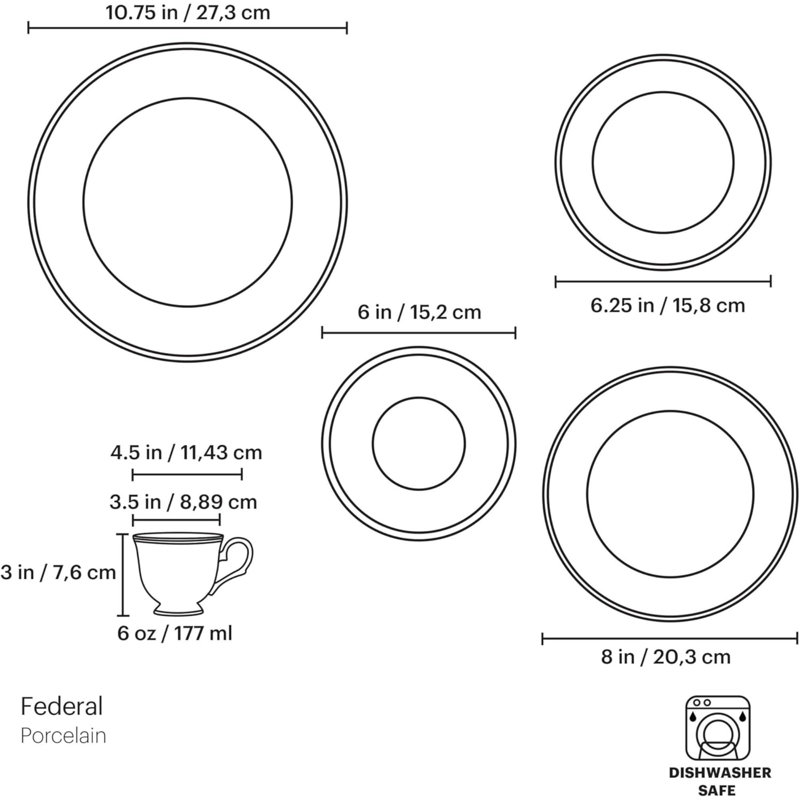 100191602 Federal  5-Piece Place Setting