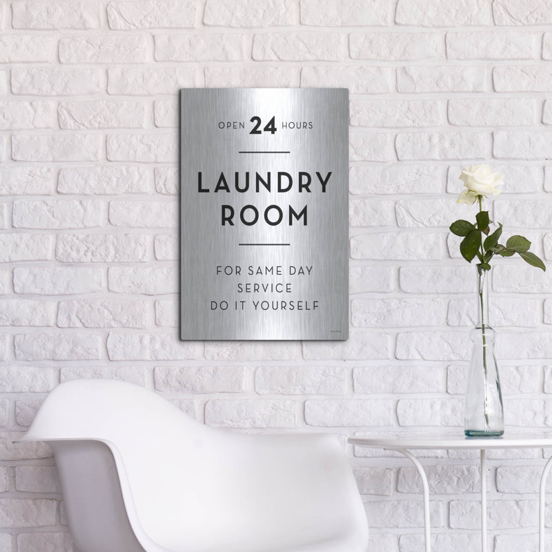  «Laundry Room 2» par 16 po x 24 po, art mural en métal à lettres et doublé, H 24 po x l 16 po