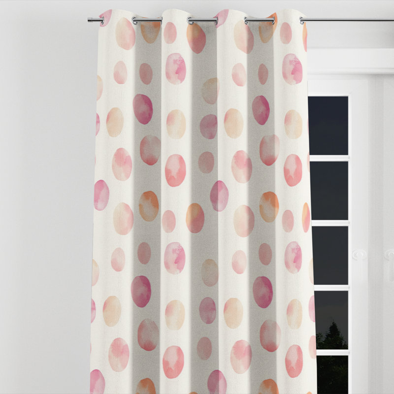 French Country Room Darkening Curtains - Geometric Shapes Borgar Grommet Curtain - 1 Panel, 52" W x 95" L, Silver Grommets