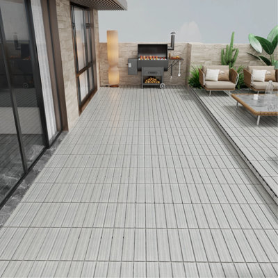 Paquet de tuiles de patio pour terrasse en bois et en plastique 22 WPC