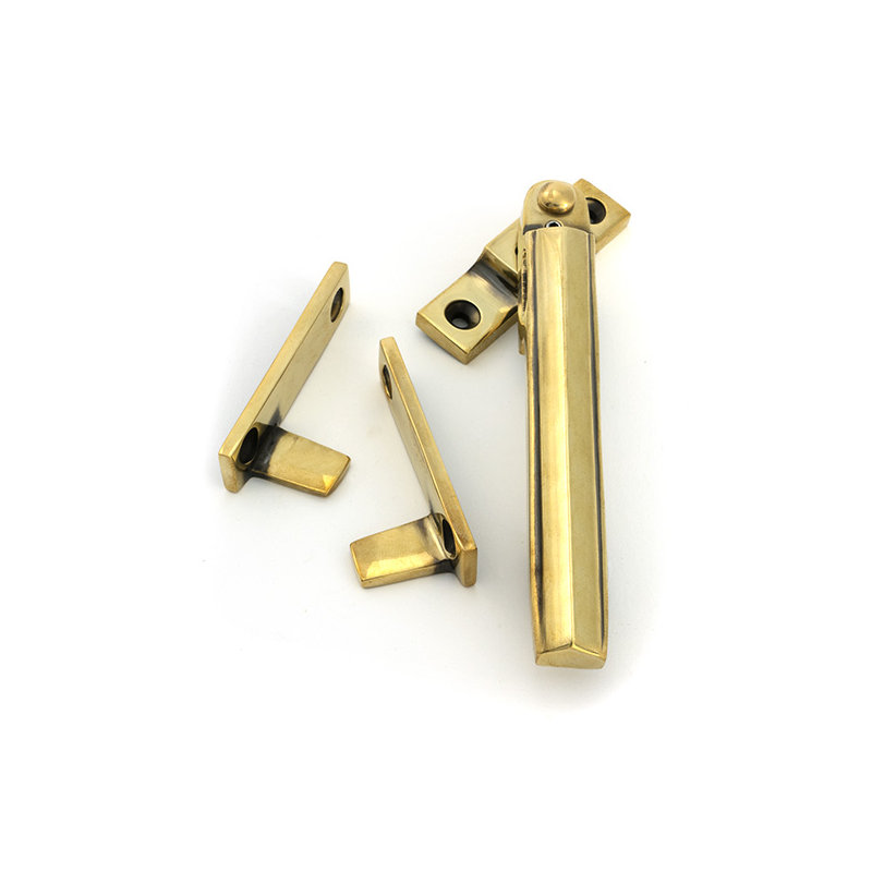 Art Deco Night-Vent Locking Fastener, Aged Brass