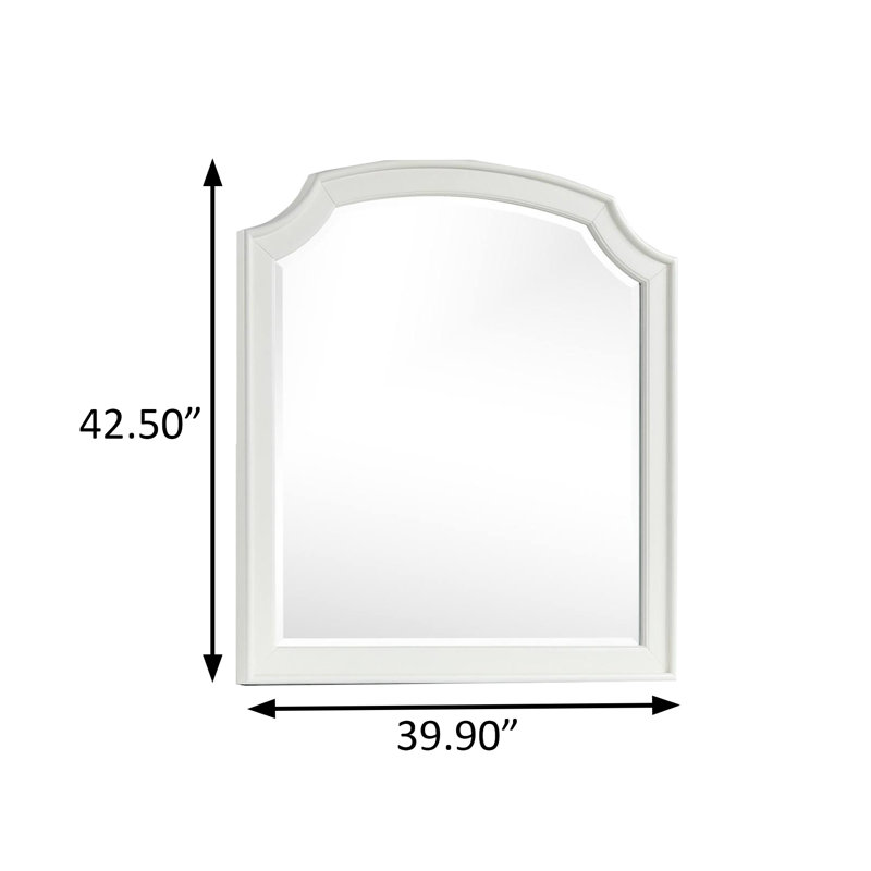 Miroir 39,9 "transitionnel / côtier, blanc antique