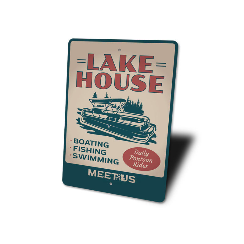 Plaque en aluminium Lake House, H 14 po x l 10 po x P 0,04 po
