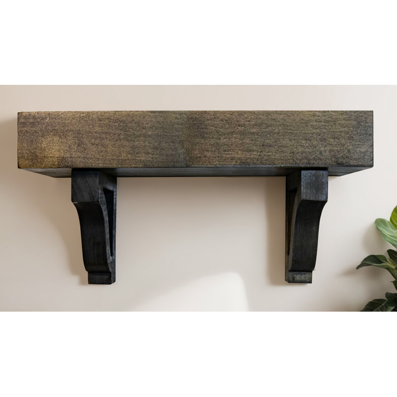 Tablettes flottantes en peuplier avec corbeaux, H 13 po x l 54 po x P 8 po
