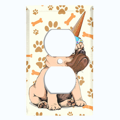 Plaque murale Pugicorn Dog Ice Cream