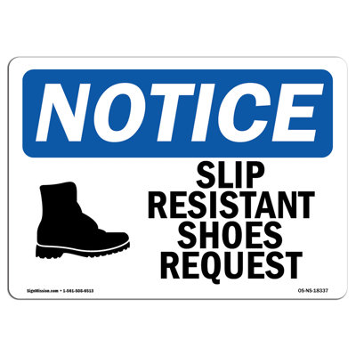 Enseigne requise pour chaussures antidérapantes