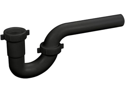1-1/4" Black Plastic P-Trap for Kitchen Sink Tubular Drain
