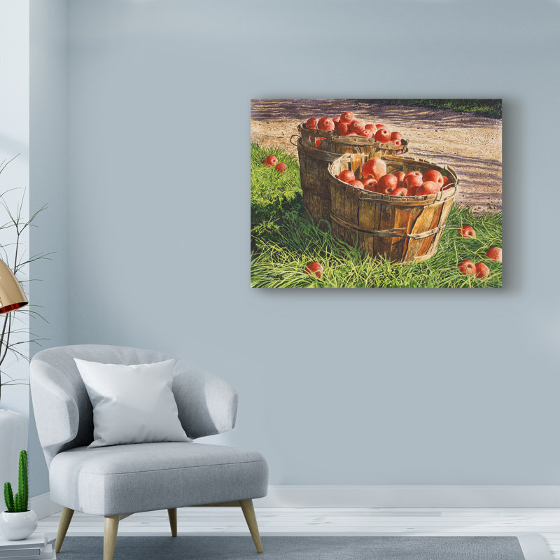 « apple boisseau », reproduction de photo sur toile tendue, H 14 po x l 19 po x P 2 po