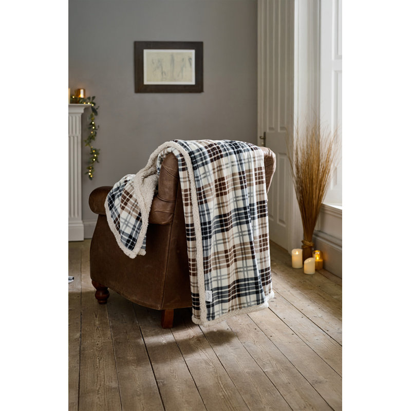 Deyongs 1846 Throw,  Navy/Choco Plaid