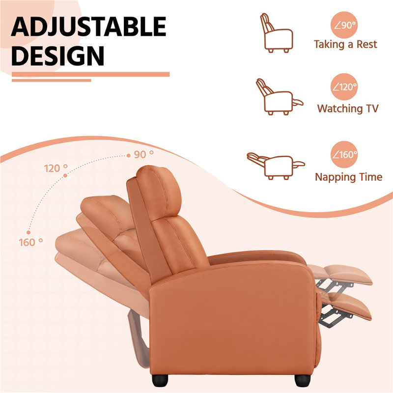 Mcghee 27" Wide Recliners, Tan Faux Leather