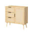 Armoire de rangement en bois pour chambre à coucher - 3 tiroirs, hauteur de tablette personnalisable, cadre, commode moderne à assemblage simple pour tiroir, tablette réglable, structure, nécessaire