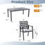 Ensemble repas 5 pièces pour l'extérieur en aluminium avec coussins - 4 places